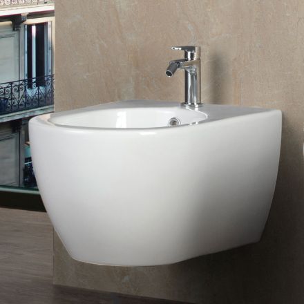 Aster - Væghængt bidet i slidstærk hvid keramik med et moderne design Viadurini