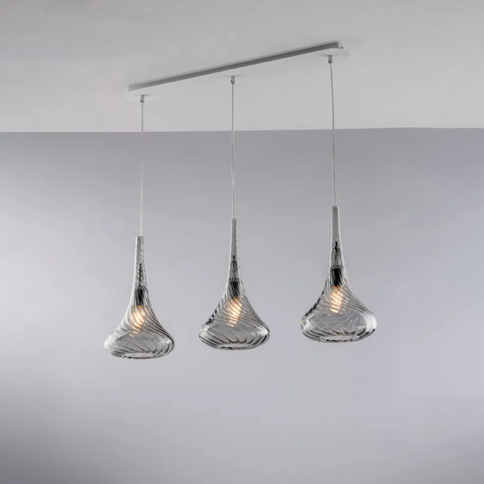 Jernskinne med Pyrexglas Fremstillet i Italien til indendørs dekoration - Corinto Viadurini