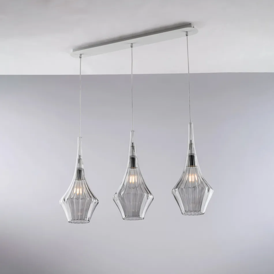 Jernskinne med Pyrexglas Fremstillet i Italien til indendørs dekoration - Olimpo Viadurini