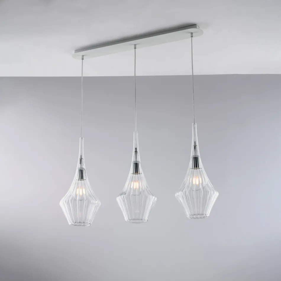 Jernskinne med Pyrexglas Fremstillet i Italien til indendørs dekoration - Olimpo Viadurini