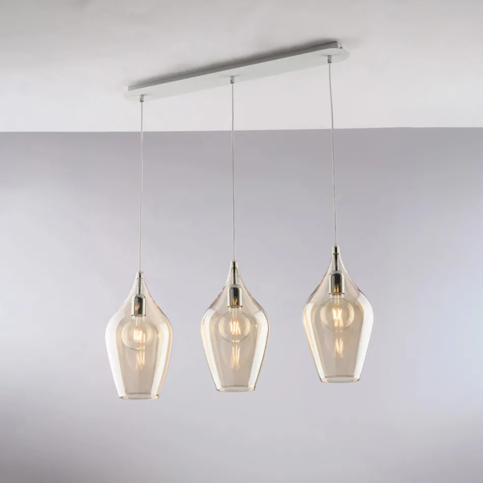 Jernskinne med Pyrexglas Fremstillet i Italien til indendørs dekoration - Sparta Viadurini