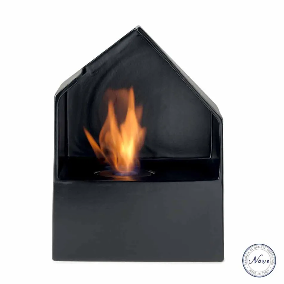 Biocamino bordplade med keramisk bioethanol og Curtis stål Viadurini