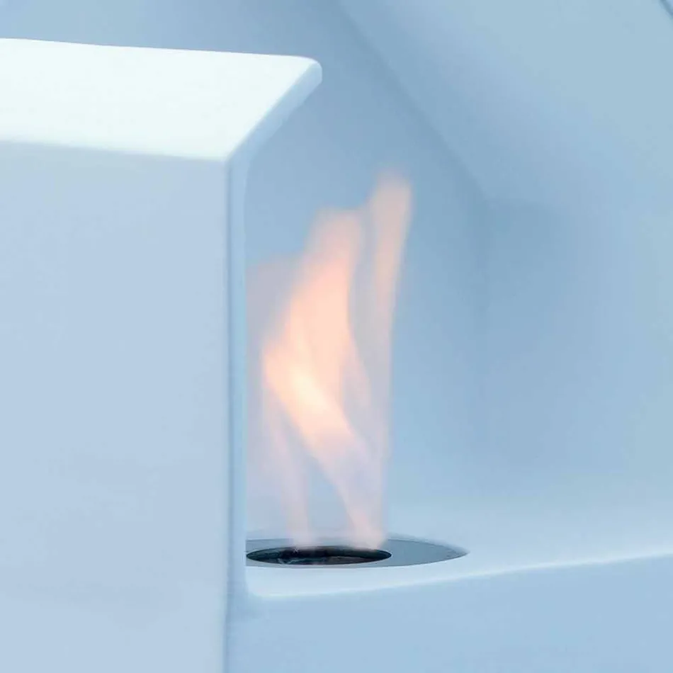 Biocamino bordplade med keramisk bioethanol og Curtis stål Viadurini