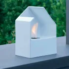 Biocamino bordplade med keramisk bioethanol og Curtis stål Viadurini