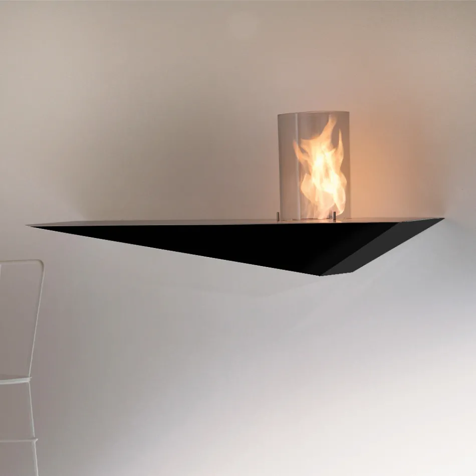 Bio-pejs i moderne design i malet stål og glas - Malcolm Viadurini