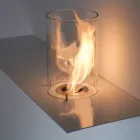 Bio-pejs i moderne design i malet stål og glas - Malcolm Viadurini