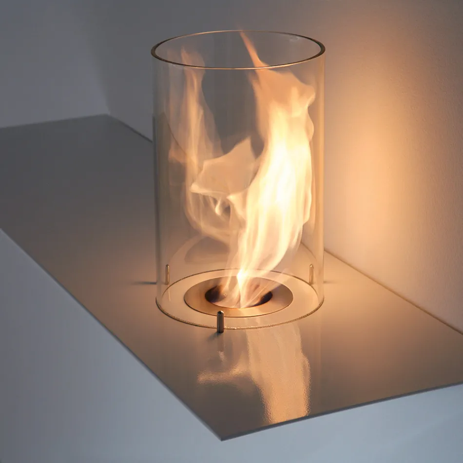 Bio-pejs i moderne design i malet stål og glas - Malcolm Viadurini