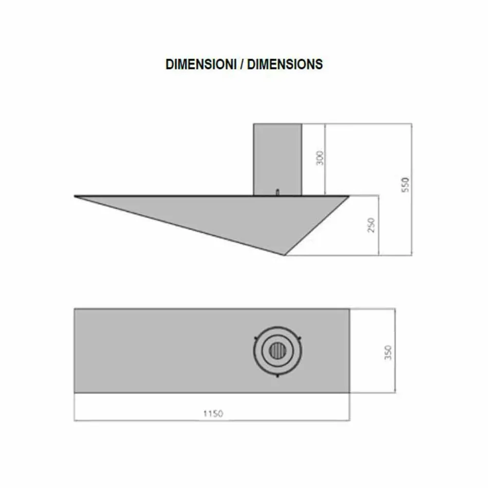 Bio-pejs i moderne design i malet stål og glas - Malcolm Viadurini