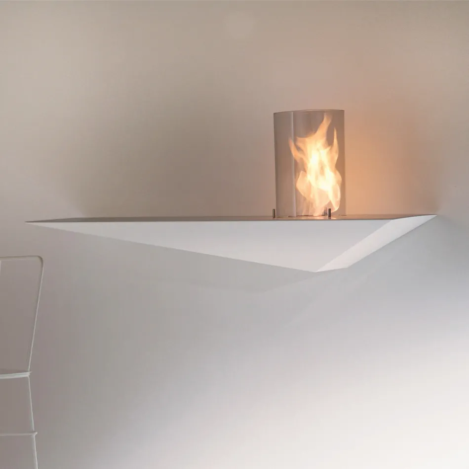 Bio-pejs i moderne design i malet stål og glas - Malcolm Viadurini