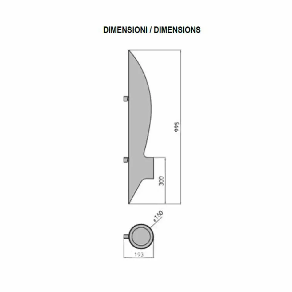 Væg Biopejs af rørformet og moderne design i sort stål - Jackson Viadurini