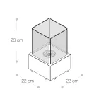 Bord Biopejs i hærdet glas med fod i sort metal - Coriano Viadurini