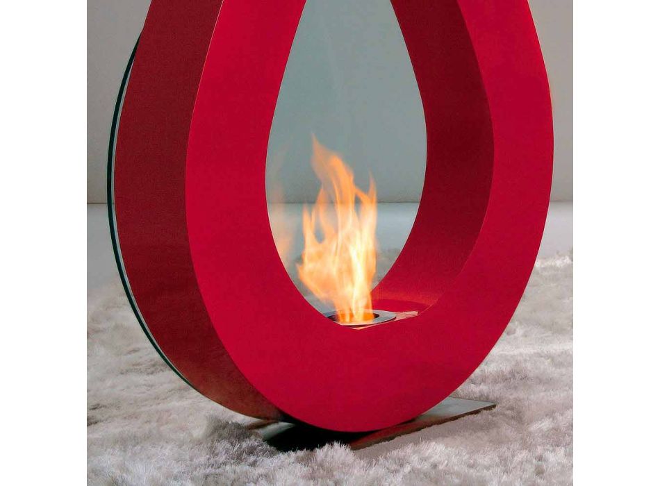 Biocamino fra bioethanol jord, flamme moderne design i form Todd Viadurini