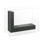 Gulv biopejs med dobbeltsidet struktur i glas og sort metal - Squillo Viadurini