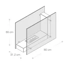 Gulvstående biopejs med dobbeltsidet struktur i glas og sort metal - Squillo Viadurini