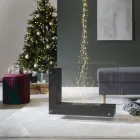 Gulv biopejs med dobbeltsidet struktur i glas og sort metal - Squillo Viadurini