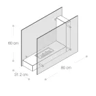 Gulv biopejs med dobbeltsidet struktur i glas og metal - Planeto Viadurini