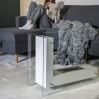 Gulv biopejs med dobbeltsidet struktur i glas og metal - Planeto Viadurini