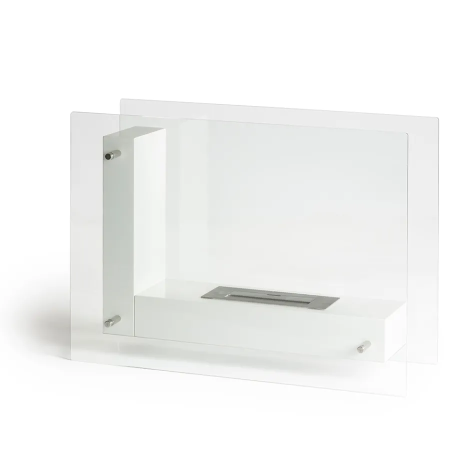 Gulv biopejs med dobbeltsidet struktur i glas og metal - Planeto Viadurini