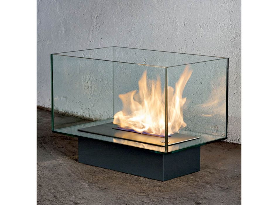 Bio-pejs i moderne design gulv i glas og stål eller Corten - Bradley Viadurini