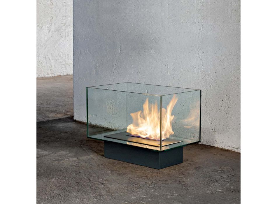 Bio-pejs i moderne design gulv i glas og stål eller Corten - Bradley Viadurini