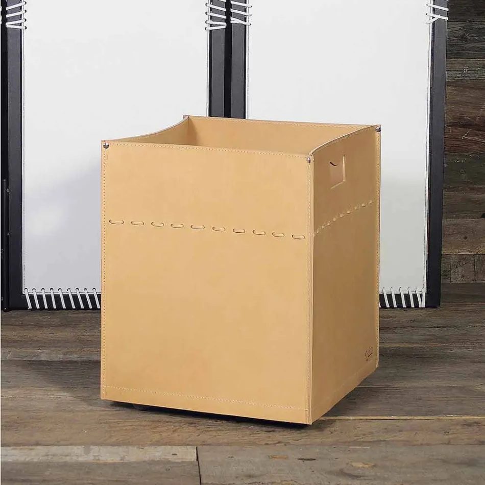 Brænde-taske i neutralt læder 100% fremstillet i Italien Viadurini