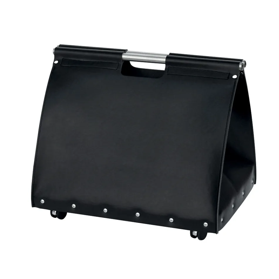 Øko-læder brændepose med hjul Made in Italy - Snegl Viadurini