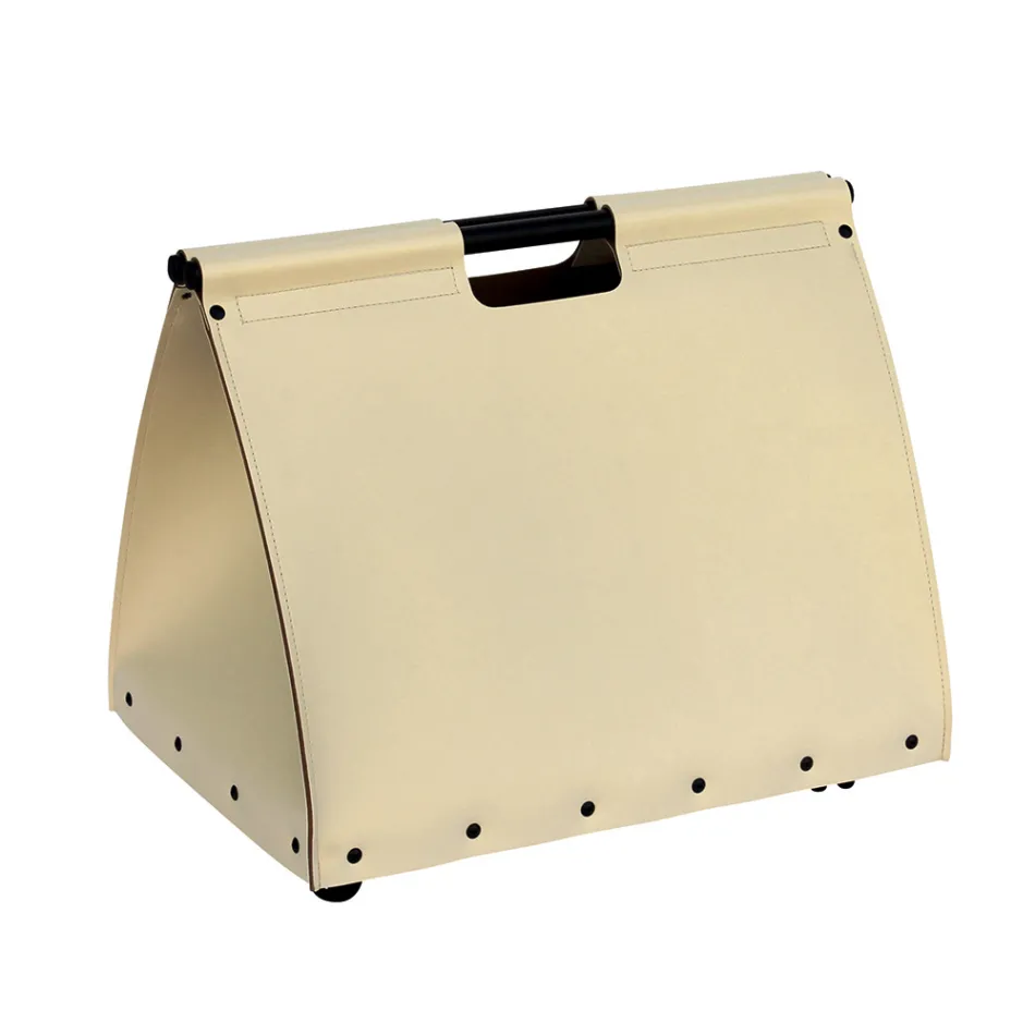 Øko-læder brændepose med hjul Made in Italy - Snegl Viadurini