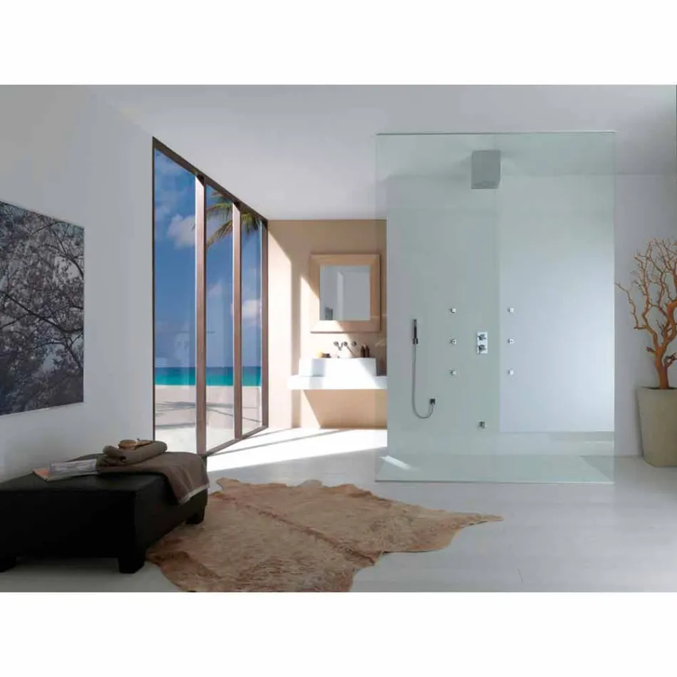 Bossini Cube brusehoved belagt stål til en moderne jet Viadurini