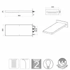 Bossini Manhattan brusehoved i rustfrit stål med to dyser Viadurini