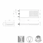 Bossini Manhattan brusehoved i rustfrit stål med bruser, regn Viadurini