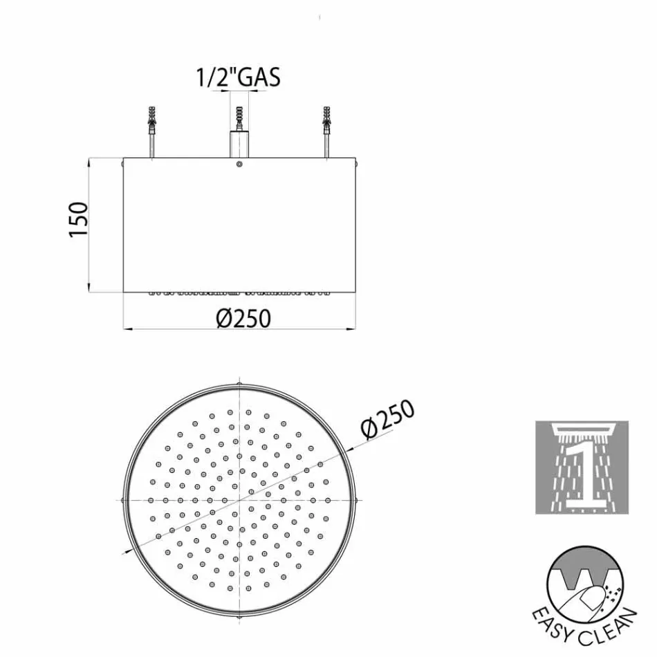 Bossini Oki brusehoved rundt i en jet moderne stil Viadurini
