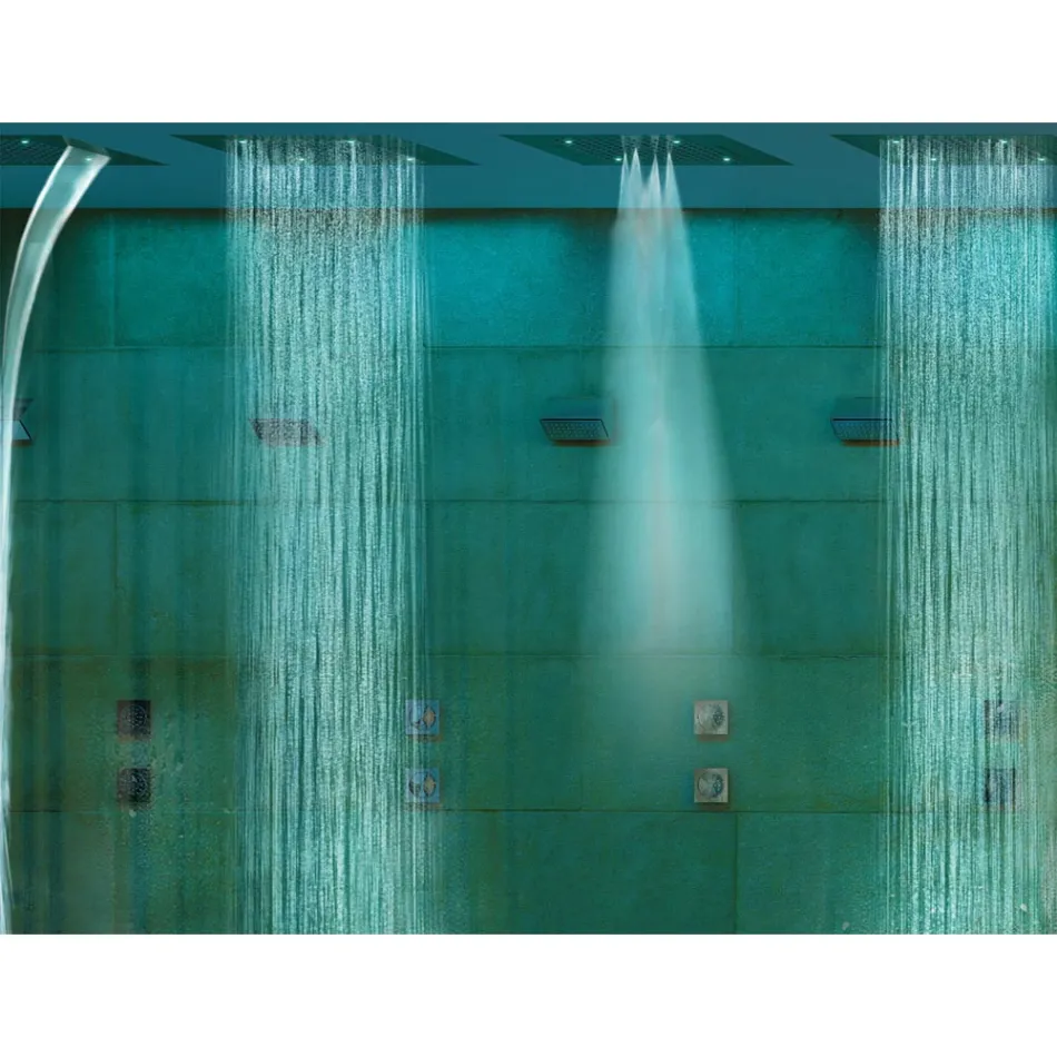 Bossini To-jet krom loftsbrusehoved med Dream-kromoterapi Viadurini