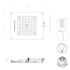 Bossini To-jet krom loftsbrusehoved med Dream-kromoterapi Viadurini