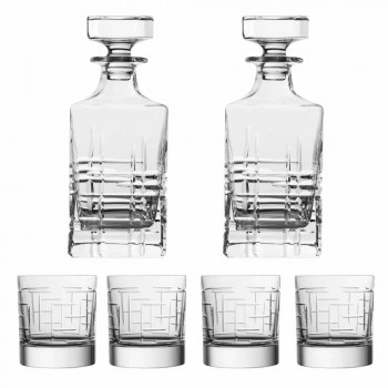 Flaske og briller til luksus whisky i økologisk krystal 6 stykker - arytmi