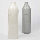 Luksus design hvide og grå porcelænsflasker 2 unikke stykker - Arcivero Viadurini