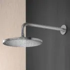 Brusearm med rundt anti-kalk-brusehoved i AISI 316L stål - Artigli Viadurini