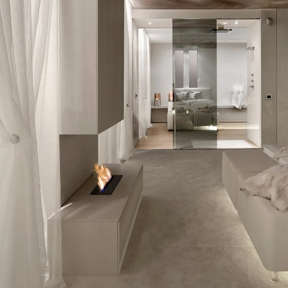 Bioethanolbrænder i Rustfrit Stål til Lineær Pejs Made i Italy - Brandon Viadurini