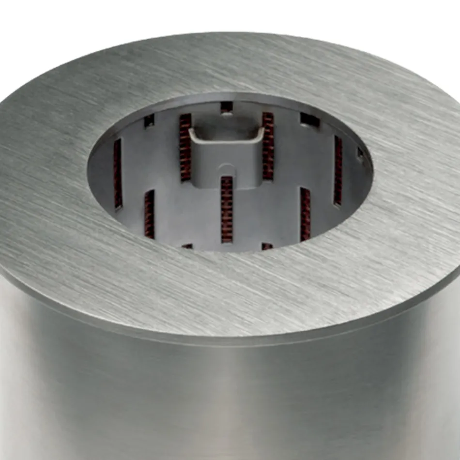 Cirkulær brænder i satinstål til pejs i bioethanol - Griff12 Viadurini