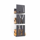 Caf Design Trio vægmonteret brændeholder af stål fremstillet i Italien Viadurini