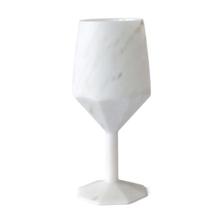 Cocktailglas i italiensk luksussatin Carrara hvid marmor - Løbe Viadurini