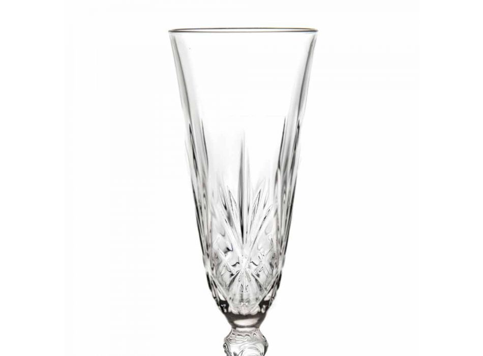 Pokalfløjte økologisk krystalglas til champagne 12 stykker - Cantabile Viadurini