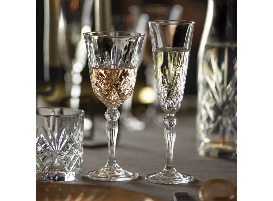 Pokalfløjte økologisk krystalglas til champagne 12 stykker - Cantabile Viadurini