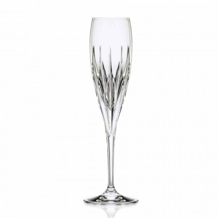 Champagne vinglasfløjte i økologisk krystal 12 stykker - Voglia Viadurini
