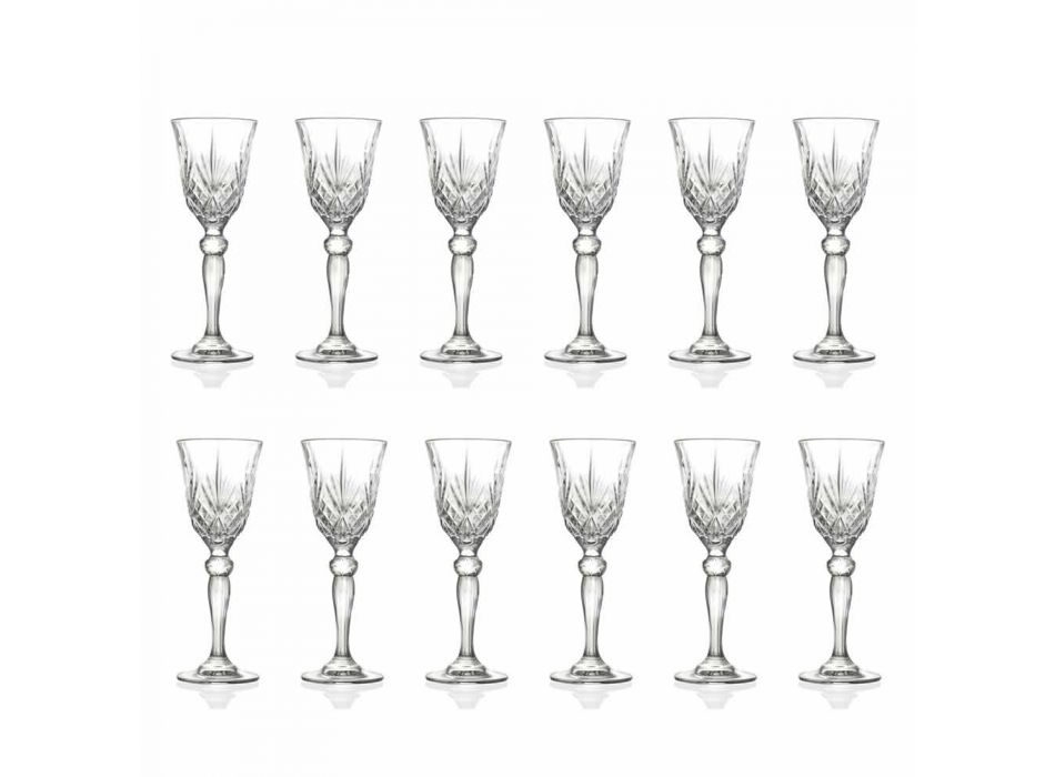 Vintage design likørglas i økologisk krystal 12 stykker - Cantabile Viadurini