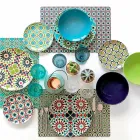 Vin eller vandbæger i farvet eller gennemsigtigt glas med dekorationer, 12 stykker - Rocca Viadurini