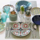 Vin eller vandbæger i farvet eller gennemsigtigt glas med dekorationer, 12 stykker - Rocca Viadurini