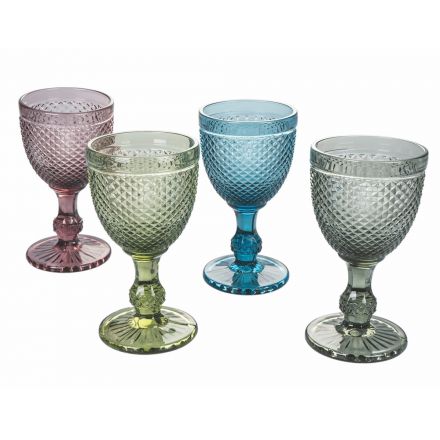 Farvet og dekoreret vand- eller vinglas 12 dele - sugetabletter Viadurini