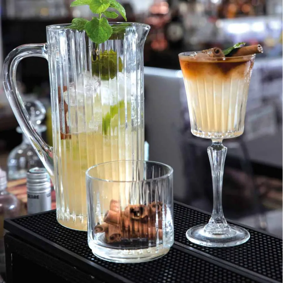 Luksus vin- og cocktailglasdesign i øko-krystal 12 stykker - Senzatempo Viadurini