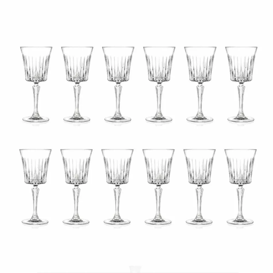 Luksus vin- og cocktailglasdesign i øko-krystal 12 stykker - Senzatempo Viadurini