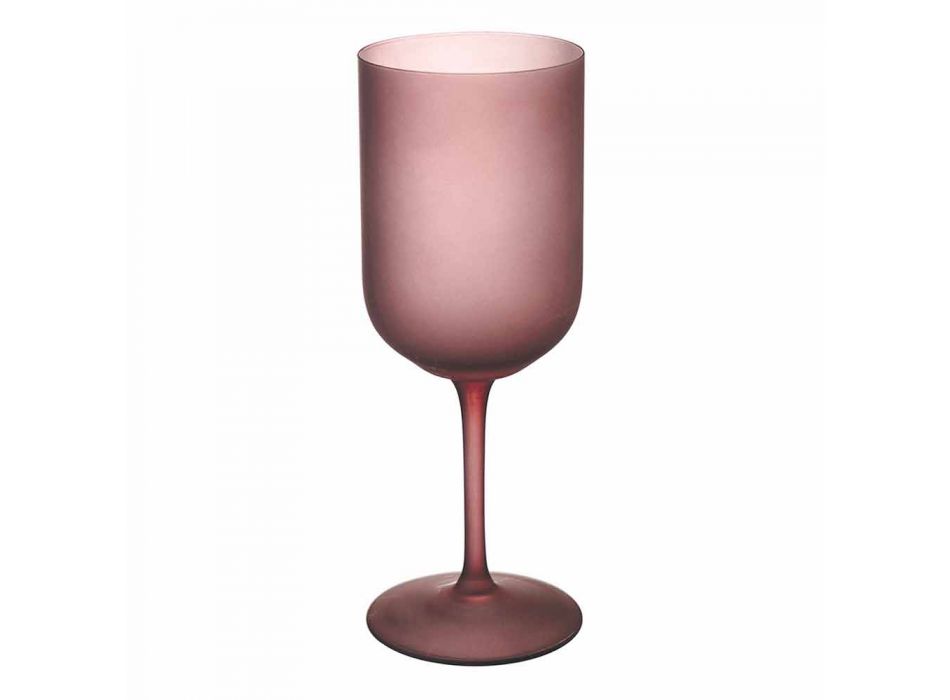 Farvet gruseffekt frostet glas vinglas, 12 stykker - efterår Viadurini